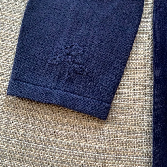 Eddie Bauer Navy Blue Cardigan Sweater Women’s size Small- Dressy layer- Floral - Picture 7 of 14